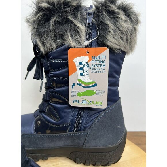 Flexus Spring Step Stormy Boots for Women Faux Fur Color Navy Size 6 M - Picture 8 of 10